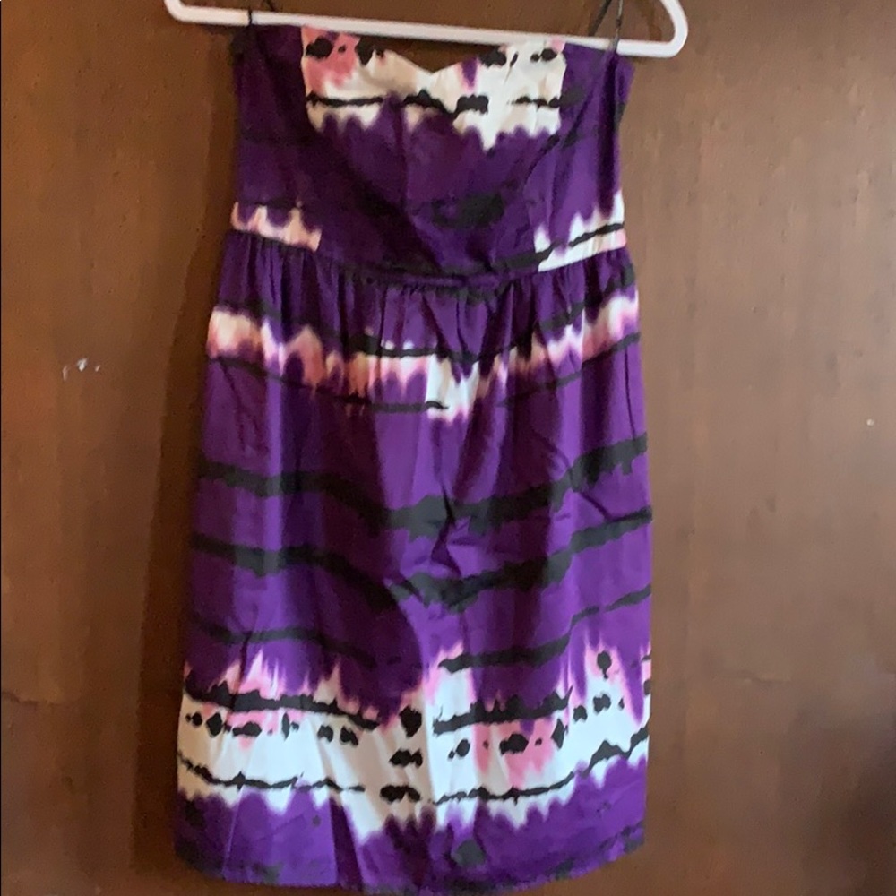 Strapless purple dress